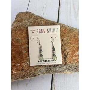 Peyote‎ Bird Sterling Jasper Peridot Faceted Earrings J099